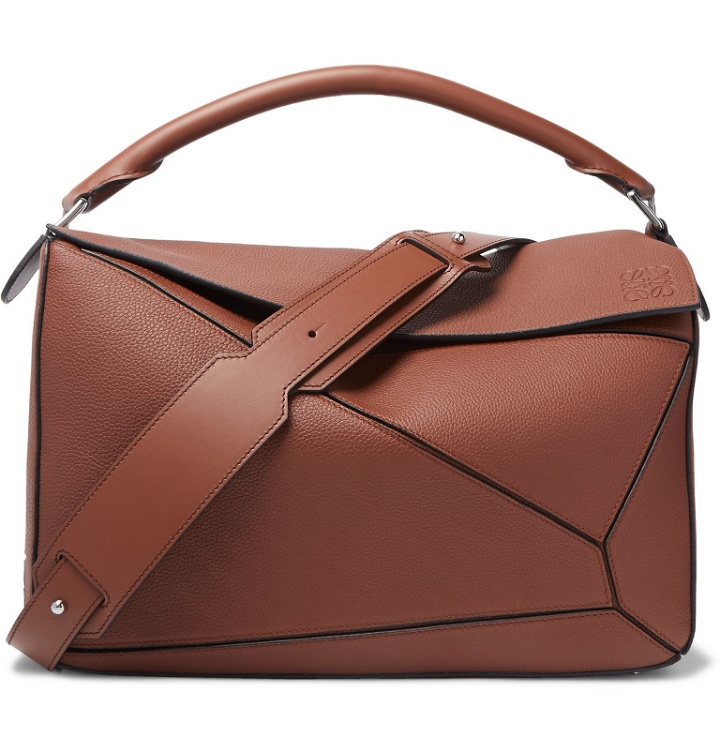 Photo: Loewe - Puzzle Textured-Leather Messenger Bag - Brown