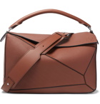Loewe - Puzzle Textured-Leather Messenger Bag - Brown