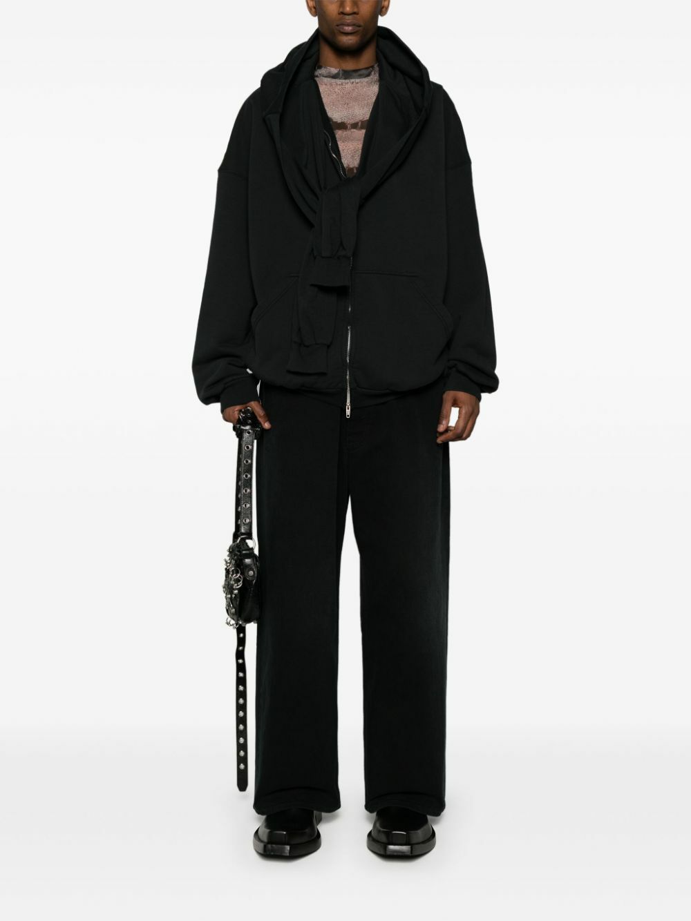 BALENCIAGA - Cotton Zipped Hoodie Balenciaga
