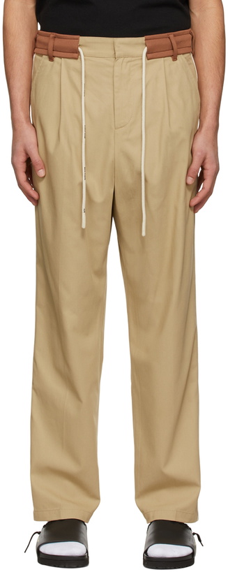 Photo: Palm Angels Tan Cotton Trousers