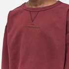 Maison Margiela Men's Embroidered Text Logo Crew Sweat in Burgundy