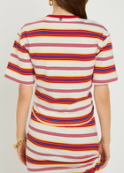 Rabanne Striped Gathered Stretch-cotton T-shirt Stripe
