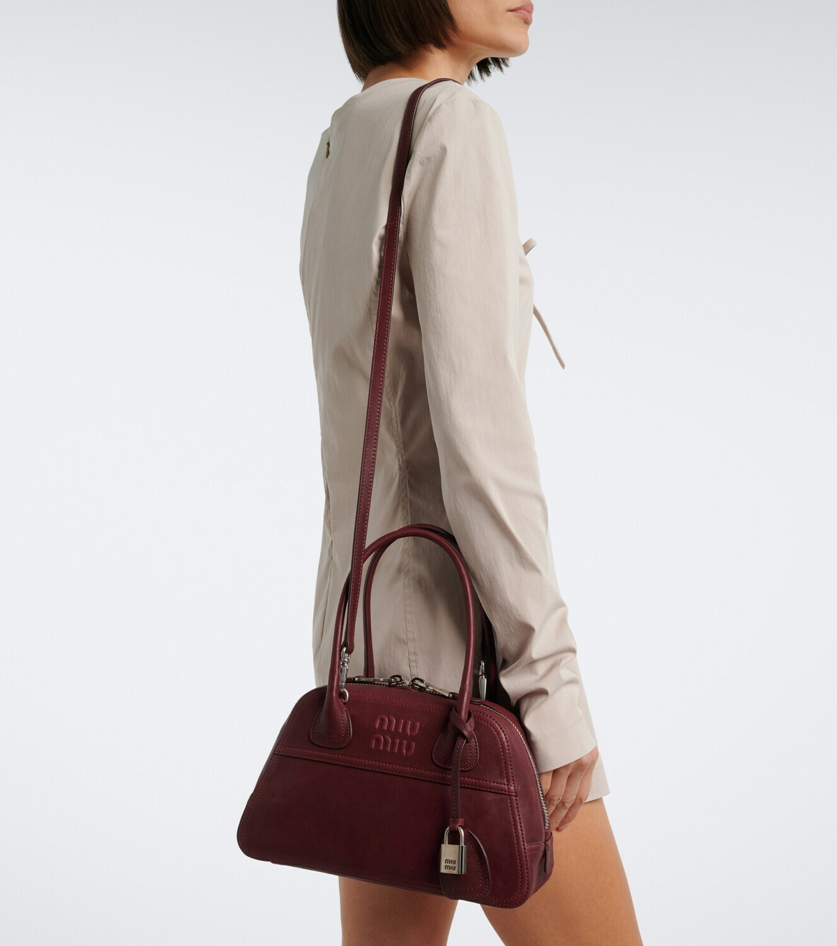 Miu Miu Vivant leather bowling bag