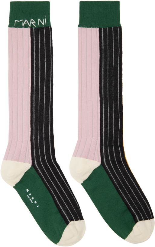 Photo: Marni Multicolor Cotton Color-Block Socks