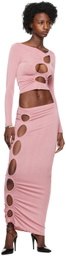 TYRELL SSENSE Exclusive Pink Long Sleeve T-Shirt & Midi Skirt Set