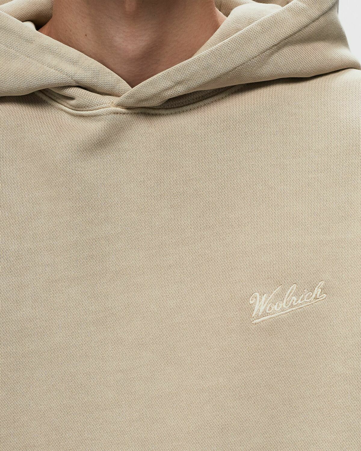 Woolrich Garment Dyed Hoodie Beige Hoodies Woolrich