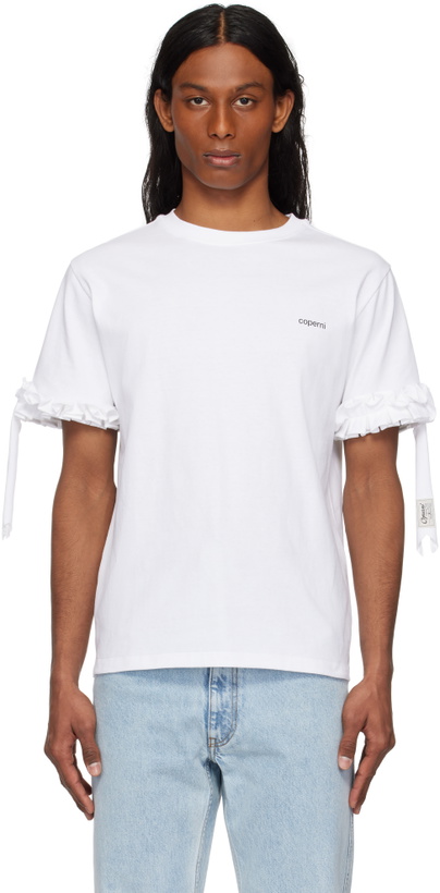 Photo: Coperni White Ruffle Logo Boxy T-shirt