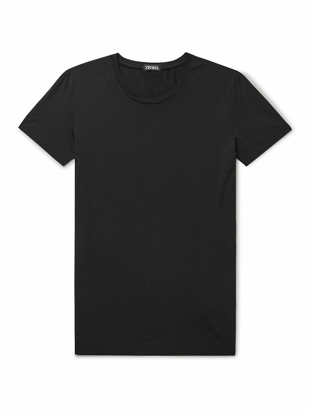 Photo: Zegna - Stretch-Modal T-Shirt - Black