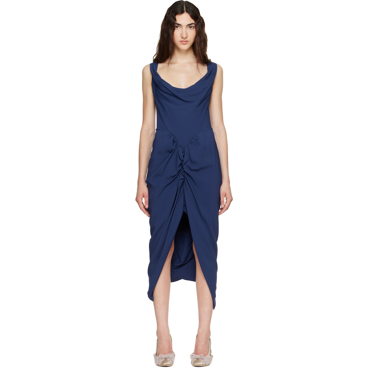 Vivienne Westwood Navy Panther Midi Dress