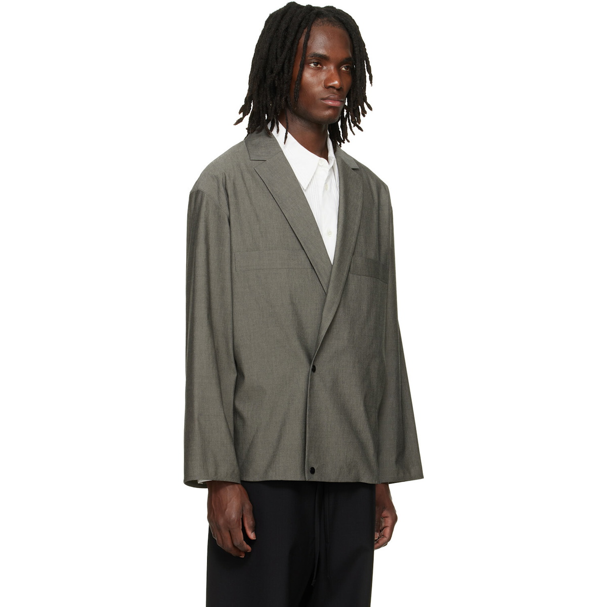 Fear of God Gray Cotton Wool Oxford Shirt Blazer