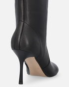 Pinko Knee High Nappa Leather Boots With Heel And Strap Limo Black
