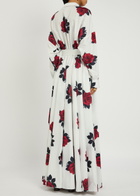 Norma Kamali Oversized Boyfriend Floral-print Shell Gown White