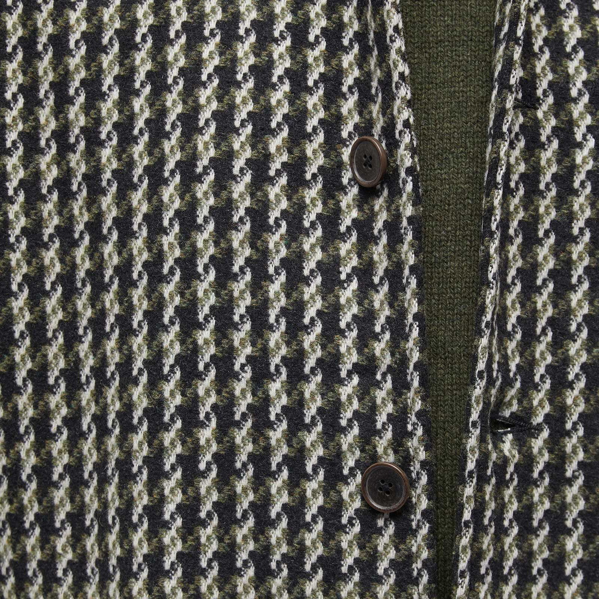 Universal Works Men's Cortina Tweed Long Swing Overcoat in Olive