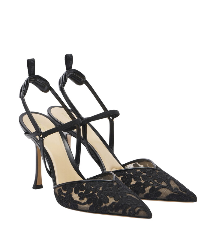 Photo: Fendi Colibrì floral lace slingback pumps