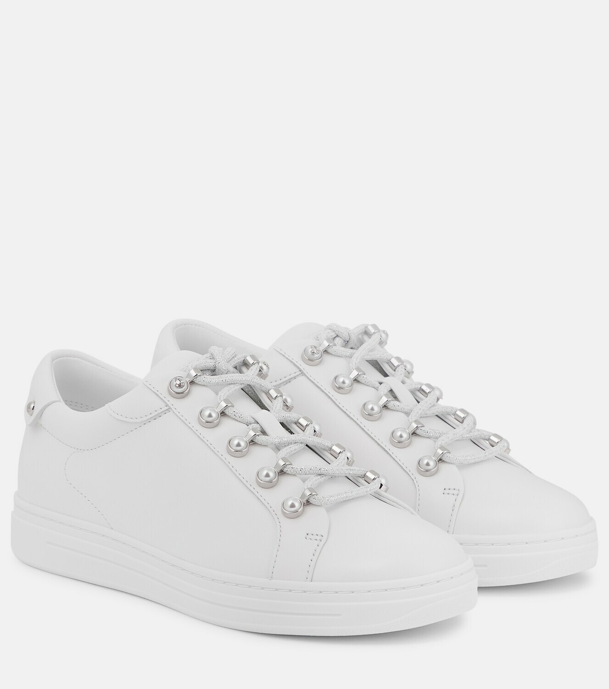 Jimmy Choo Antibes pearl-embellished leather sneakers Jimmy Choo