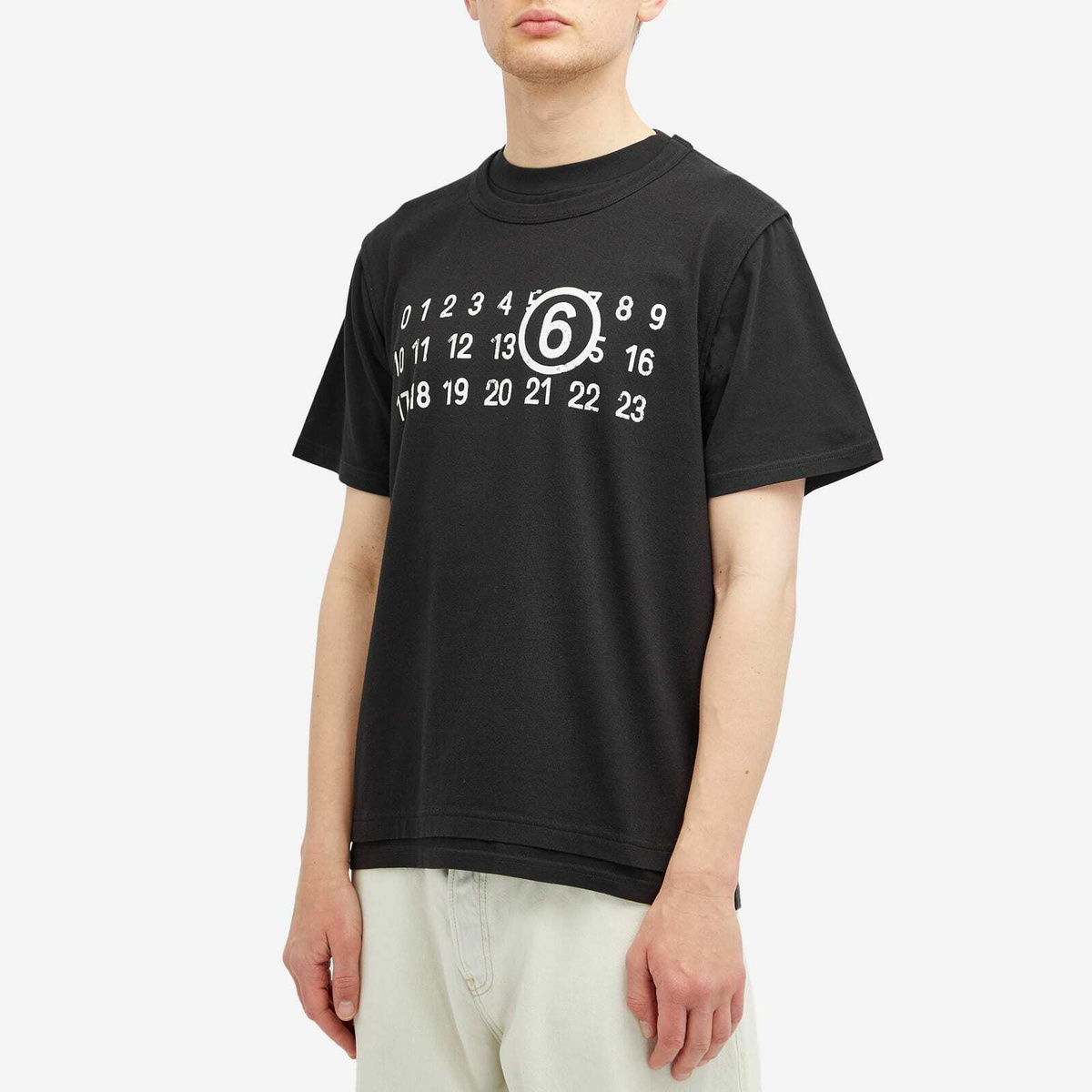 MM6 Maison Margiela Men's Number Logo T-Shirt in Black