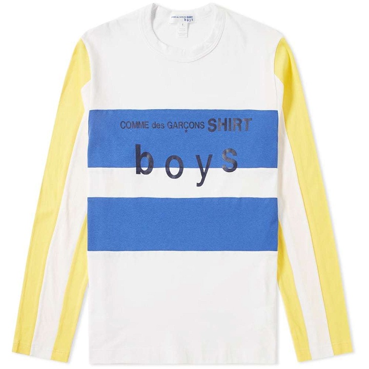 Photo: Comme des Garcons SHIRT BOYS Long Sleeve Colour Block Logo Tee