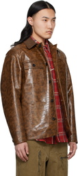Andersson Bell Brown Work Faux-Leather Jacket