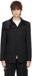 The World Is Your Oyster Black Neckerchief Blazer