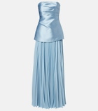 Solace London Claudette satin-trimmed bustier gown