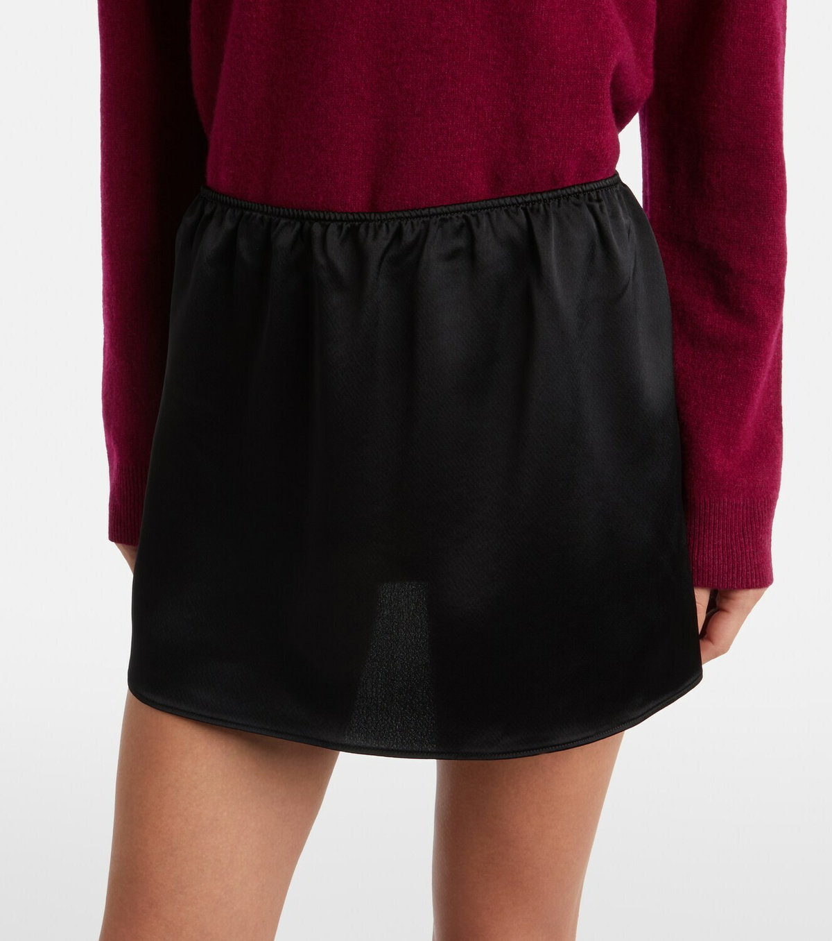 Leset Barb satin miniskirt