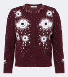 Jacques Wei Embellished floral wool-blend cardigan