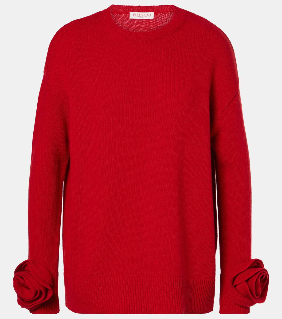 Valentino Floral-appliqué virgin wool sweater Valentino