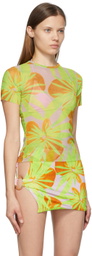 Louisa Ballou Pink & Green Mesh Beach T-Shirt