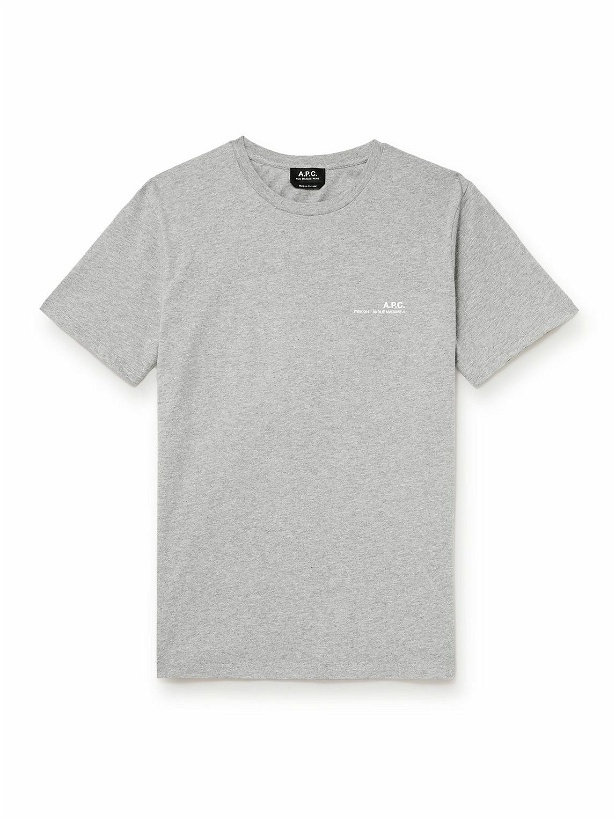 Photo: A.P.C. - Logo-Print Cotton T-Shirt - Gray