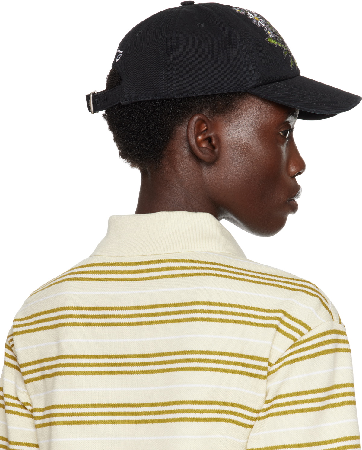 Burberry Black Daisy 'B' Gabardine Baseball Cap