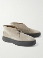 Tod's - Shearling-Lined Suede Chukka Boots - Gray