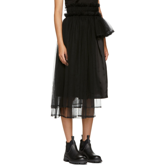 Noir Kei Ninomiya Black Side Tulle Skirt Noir Kei Ninomiya