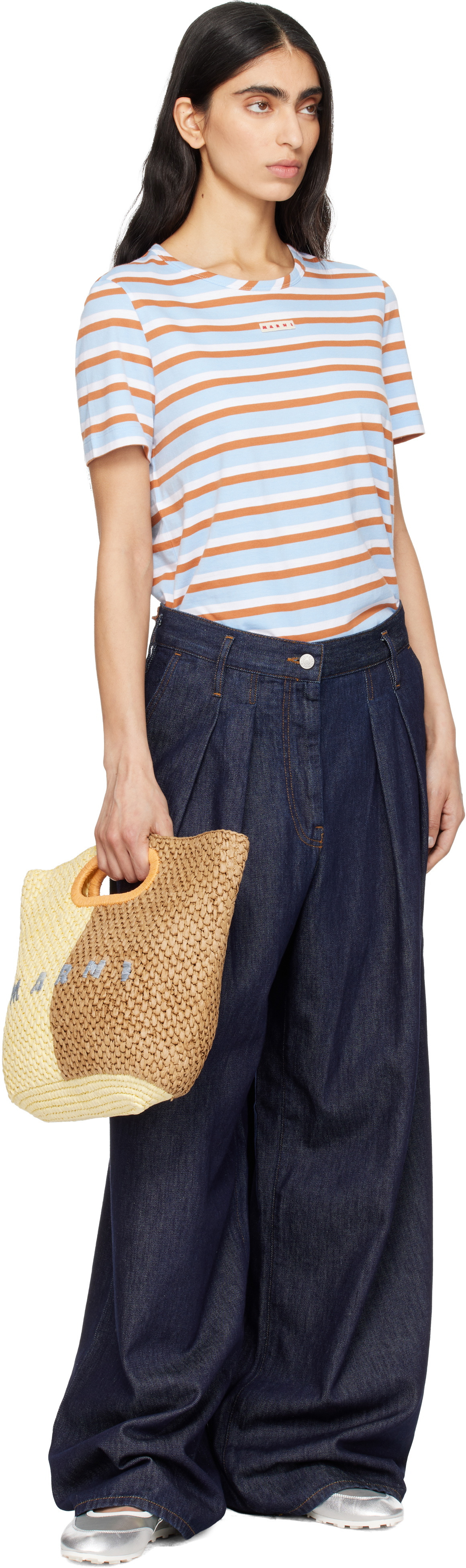Marni Brown & Yellow Paper Raffia Seaside Bag