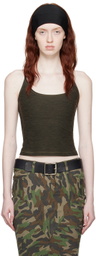Fax Copy Express Khaki Deep U-Cut Tank Top
