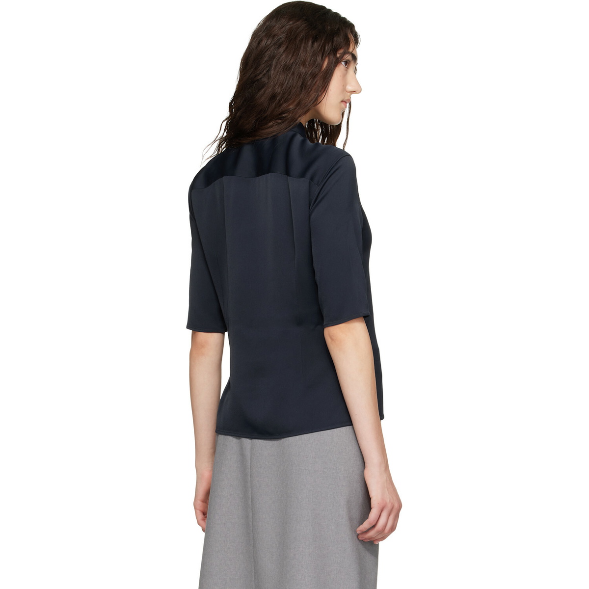 Jil Sander Navy Envers Satin Shirt
