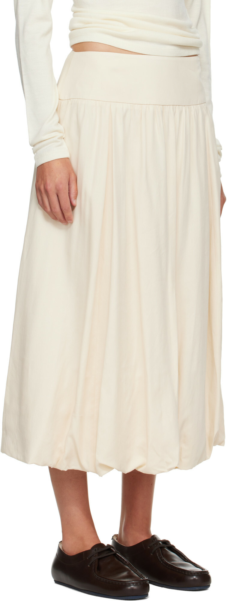 LE17SEPTEMBRE Off-White Fluid Balloon Midi Skirt