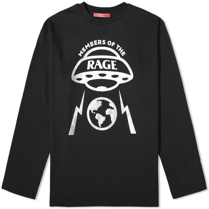 Photo: Members of the Rage Men's Long Sleeve Oversized Planet T-Shirt in Black