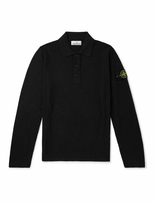 Photo: Stone Island - Logo-Appliquéd Jersey Polo Shirt - Black