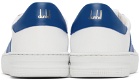 Dunhill White & Blue Court Legacy Sneakers