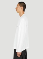 Logo Print Long Sleeve T-Shirt in White