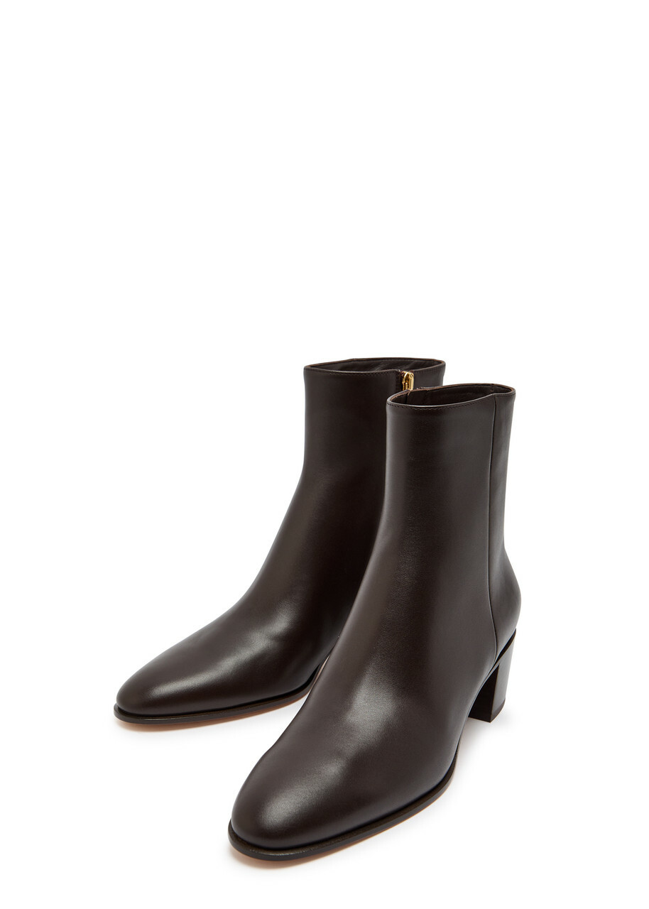 Gianvito Rossi Spencer 45 Leather Ankle Boots Brown