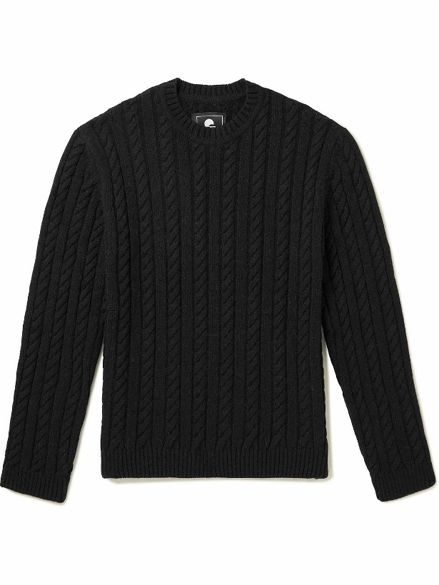 Photo: EDWIN - Garment-Washed Cable-Knit Sweater - Black