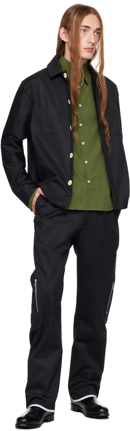 Carlota Barrera Black Pleated Cargo Pants