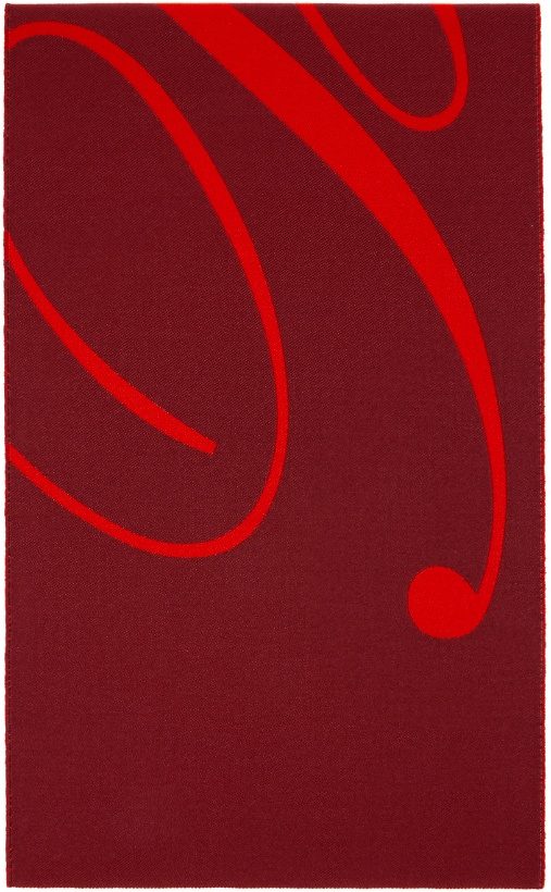 Photo: Burberry Burgundy & Red Logo Wool Silk Scarf