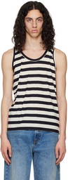 Marina Yee White & Black Deconstructed Tank Top