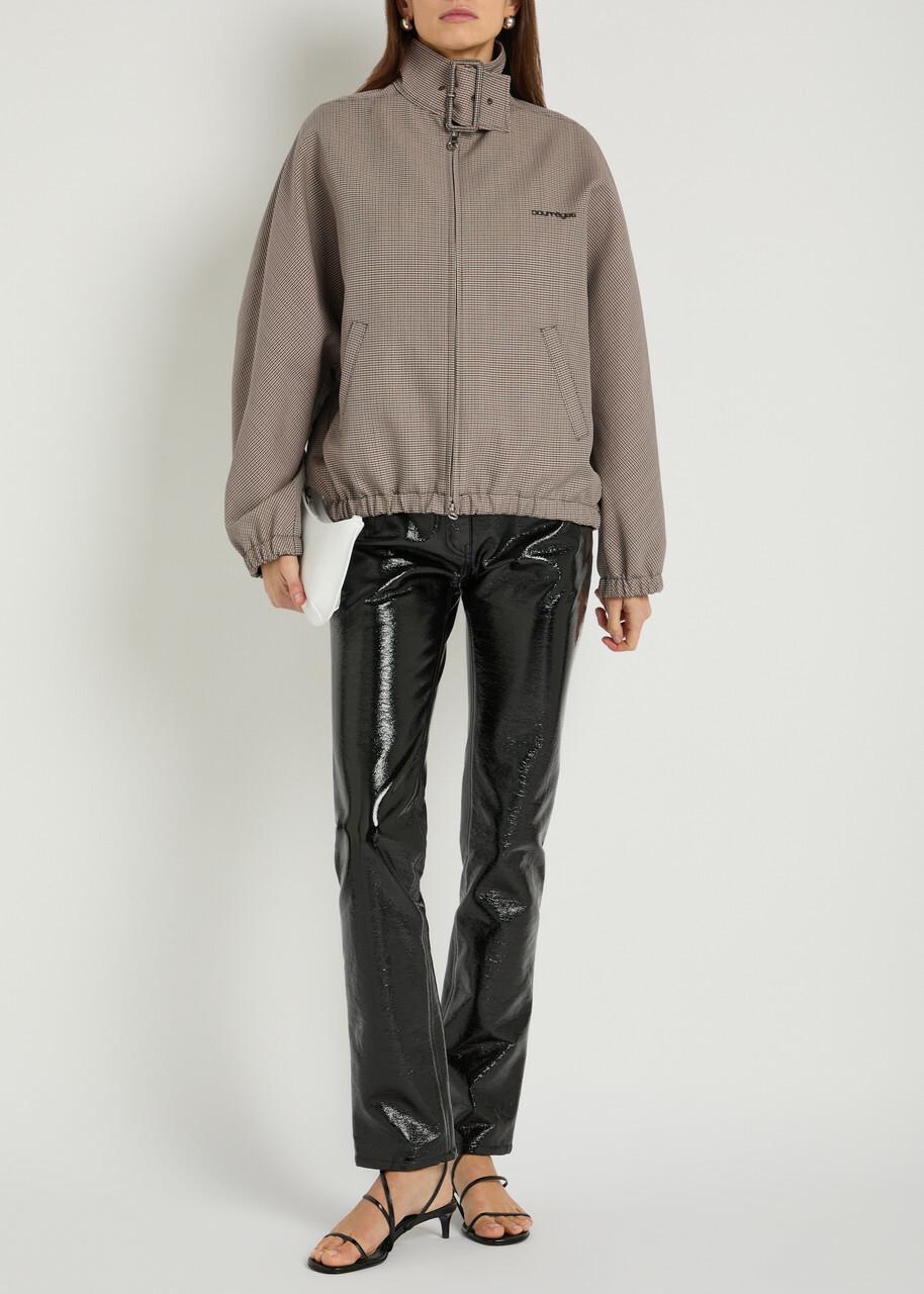 Courrèges Houndstooth Wool-blend Bomber Jacket Black