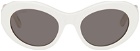 Balenciaga White Oval Sunglasses