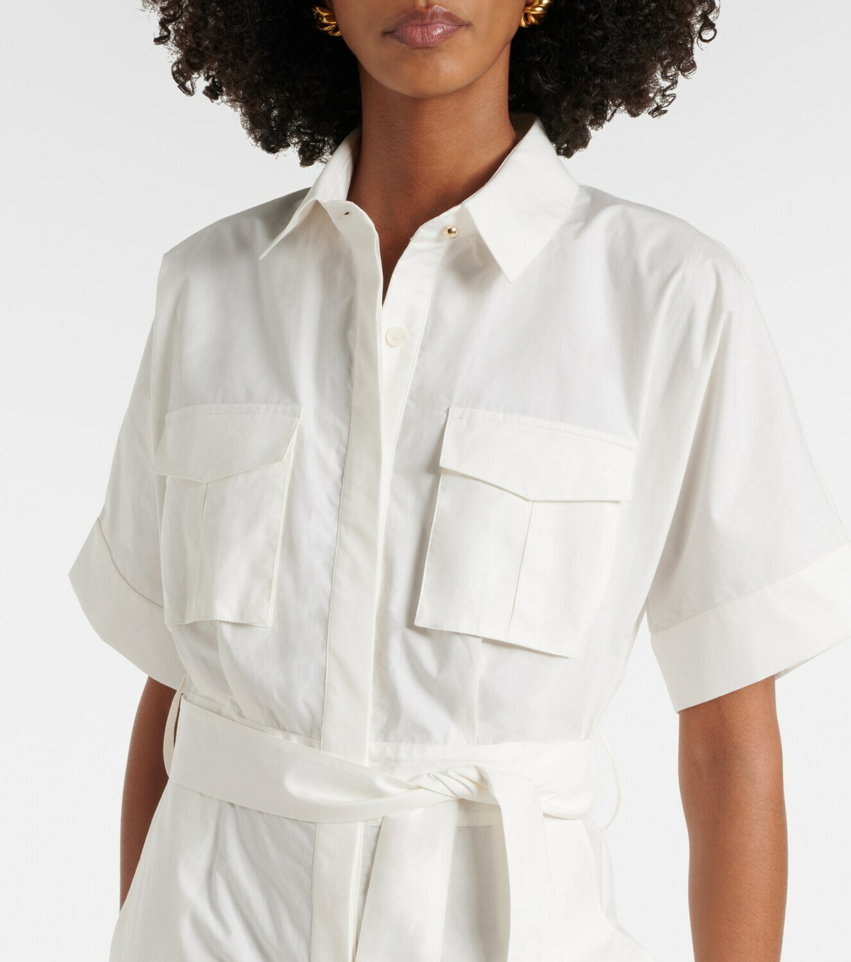 Elie Saab Belted cotton jumpsuit