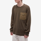 Moncler Men's Pocket Crew Knit in Khaki