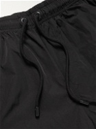 FRAME - Straight-Leg Short-Length Logo-Appliquéd Swim Shorts - Black